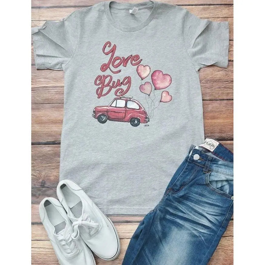 Bella Love Bug Graphic Tunic Top - Relaxed Fit Valentine's Tee