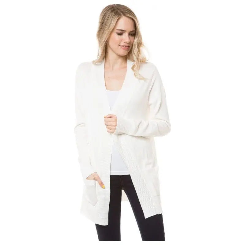 Women's Open Front Cardigan - Lightweight Knit Sweater Cielo