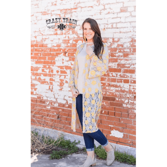 The BRISTYL rose LACE DUSTER ** MUSTARD & CREAM