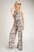 CAMO SLEEVELESS JUMPSUIT WITH ELASTIC WAIST LECCE