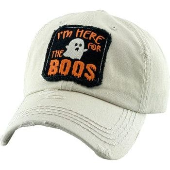 Here For The Boos washed vintage ballcap