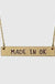 Made In Ok Oklahoma Engraved Rectangle Shape Bar Delicate Necklaces