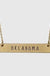 Oklahoma Ok Engraved Rectangle Shape Bar Delicate Necklaces