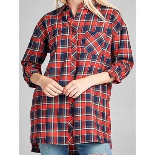 3/4 ROLL UP SLEEVE FLANNEL