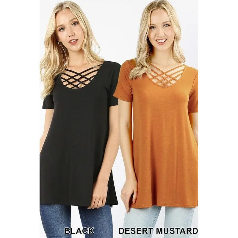 PREMIUM FABRIC SHORT SLEEVE TRIPLE LATTICE TOP REGULAR SIZE LECCE