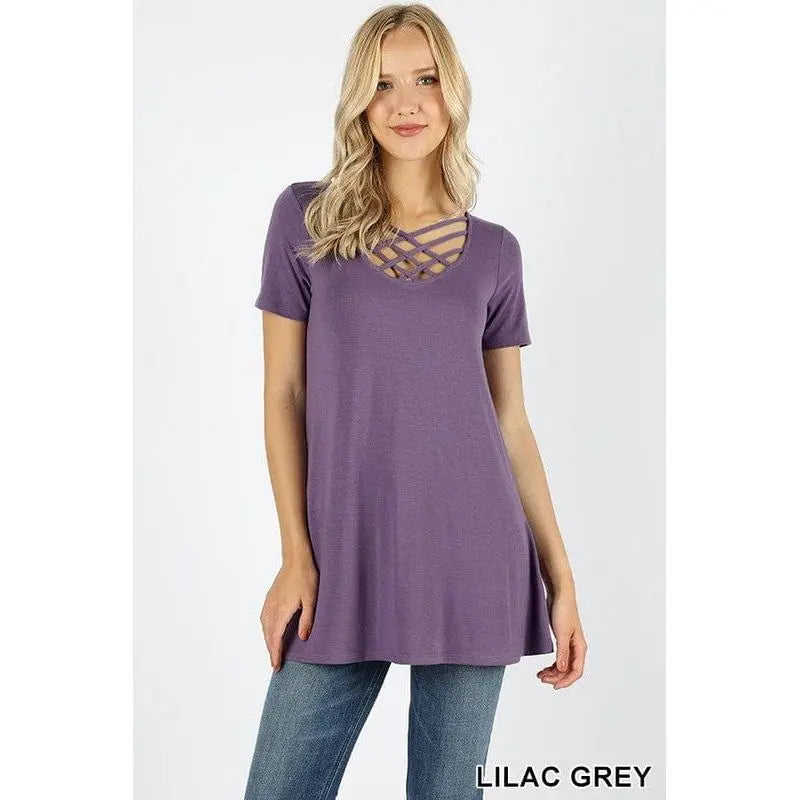 PREMIUM FABRIC SHORT SLEEVE TRIPLE LATTICE TOP REGULAR SIZE LECCE
