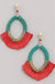 Seed Beaded Hoop Tassel Earrings