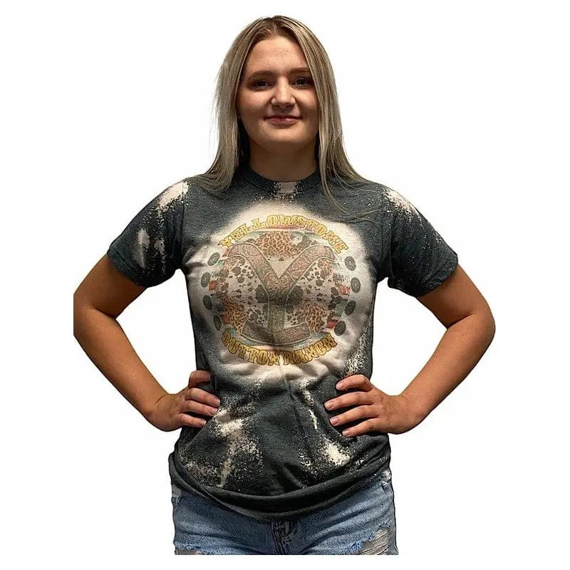 Heather charcoal bleached tee LECCE