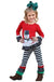 Snow man graphic top with stripe ruffle pants