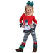 Snow man graphic top with stripe ruffle pants