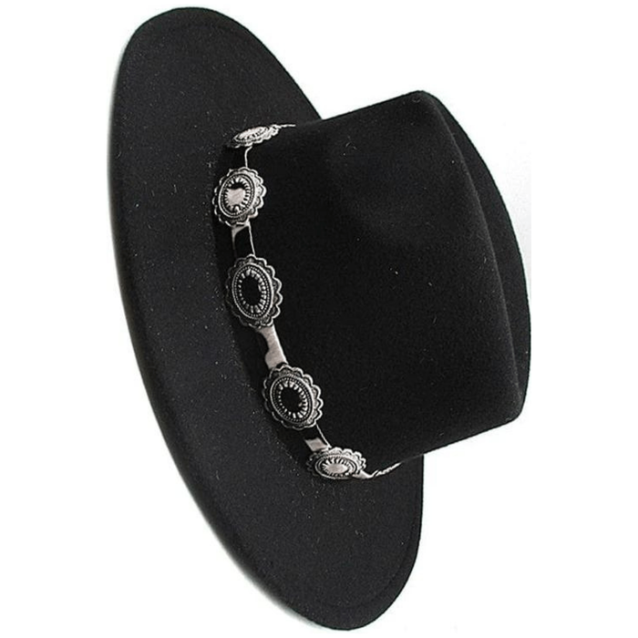 Western Concho Cowhide Leopard Leather Hat Band