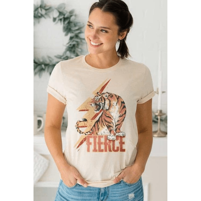 Camiseta unisex con gráficos de tigre feroz