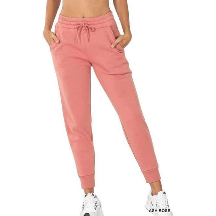 Jogger sweatpants pockets & elastic waistband