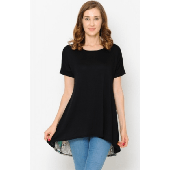 Solid Contrast Snake Bake Strap Tunic Top