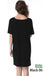 Bamboo spandex V neck short sleeves knitted dress. LECCE