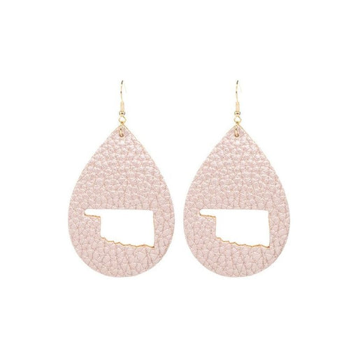 Tear Drop Leather With Shape Oklahoma Hole Earrings LECCE