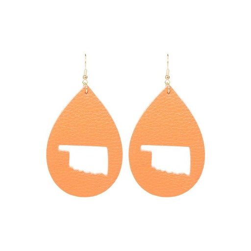 Tear Drop Leather With Shape Oklahoma Hole Earrings LECCE