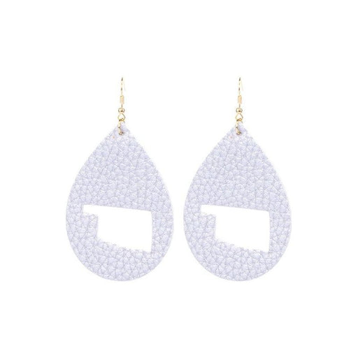 Tear Drop Leather With Shape Oklahoma Hole Earrings LECCE