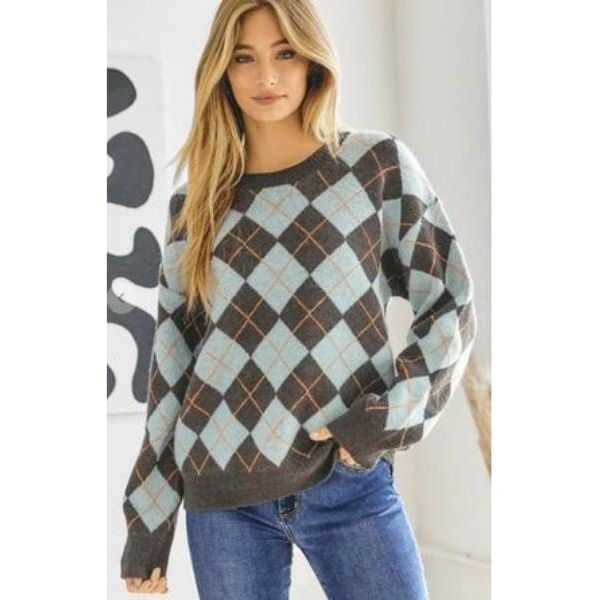 Plaid Knit Sweater