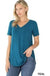 Short sleeve v-neck round hem t-shirt LECCE