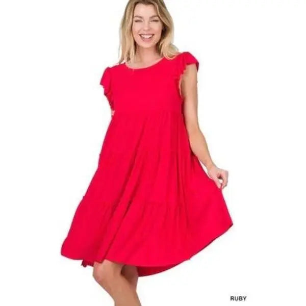 Ruffle sleeve tiered dress LECCE — LECCE