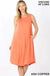 Viscose sleeveless knee length dress LECCE