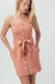 Smocked button through bow tie belted dress LECCE