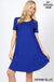 SHORT SLEEVE ROUND HEM A-LINE DRESS - SIDE POCKETS LECCE