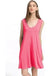 Bamboo spandex knitted tank swing dress with side seam pockets. LECCE