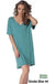 Bamboo spandex V neck short sleeves knitted dress. LECCE