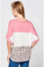 Leopard Color Block Top with Button and Knot LECCE