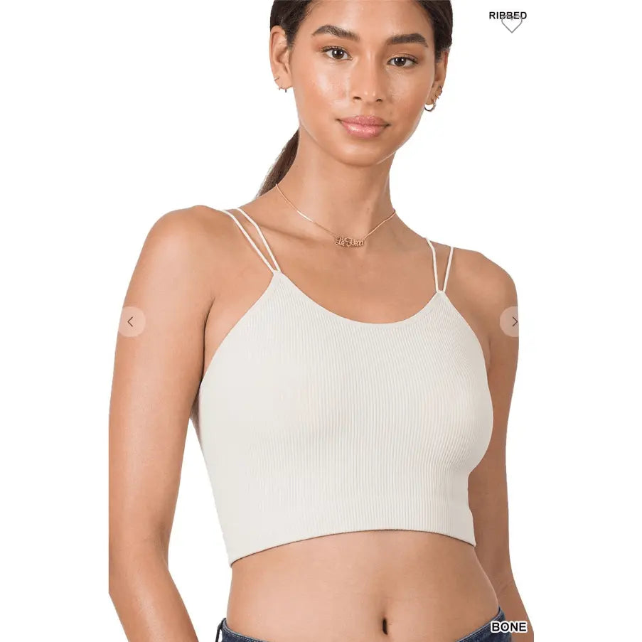 Ribbed seamless double strap brami Zenana