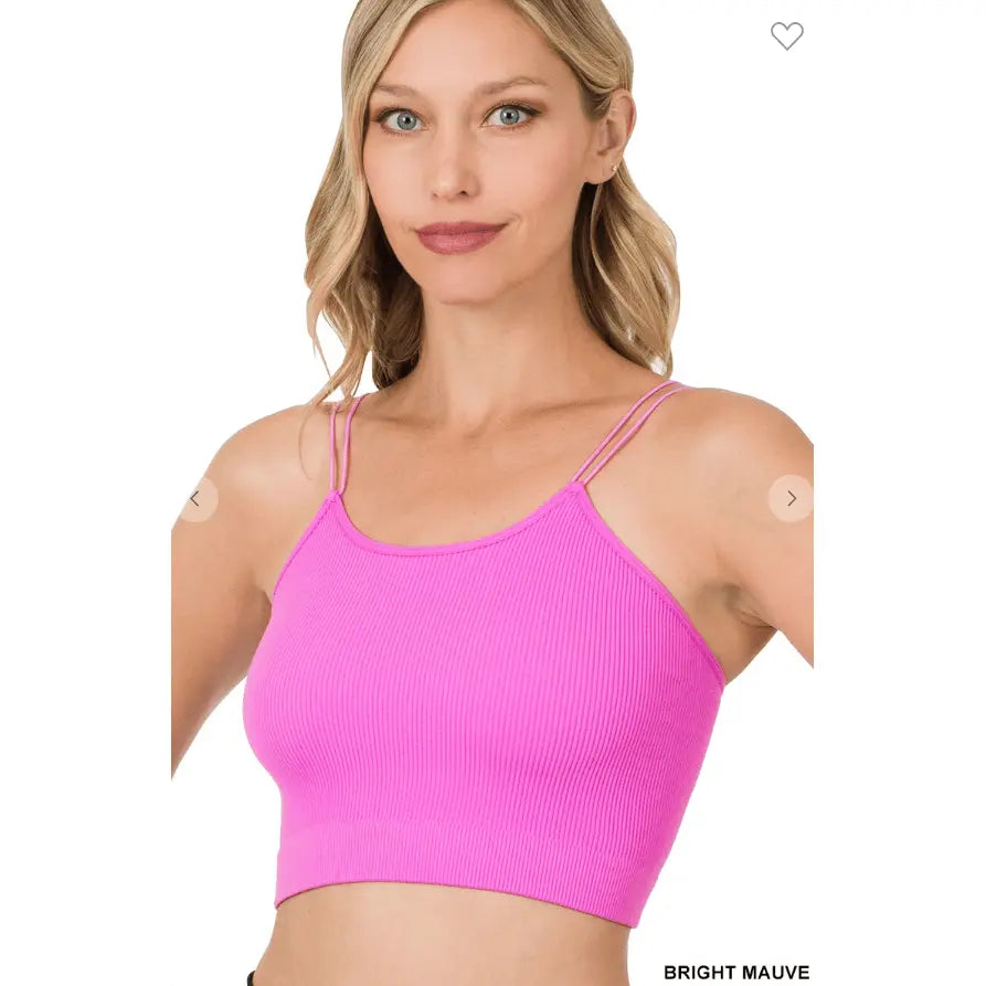 Ribbed seamless double strap brami Zenana