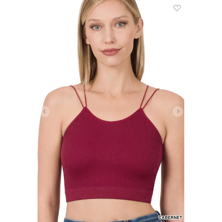 Ribbed seamless double strap brami Zenana