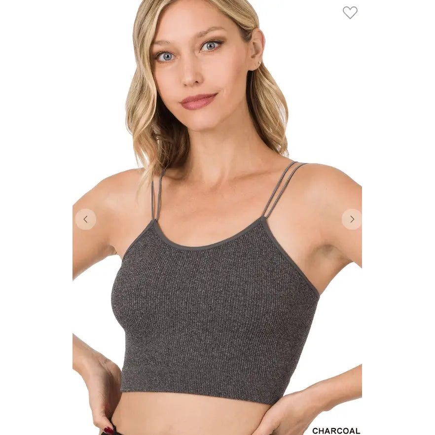 Ribbed seamless double strap brami Zenana
