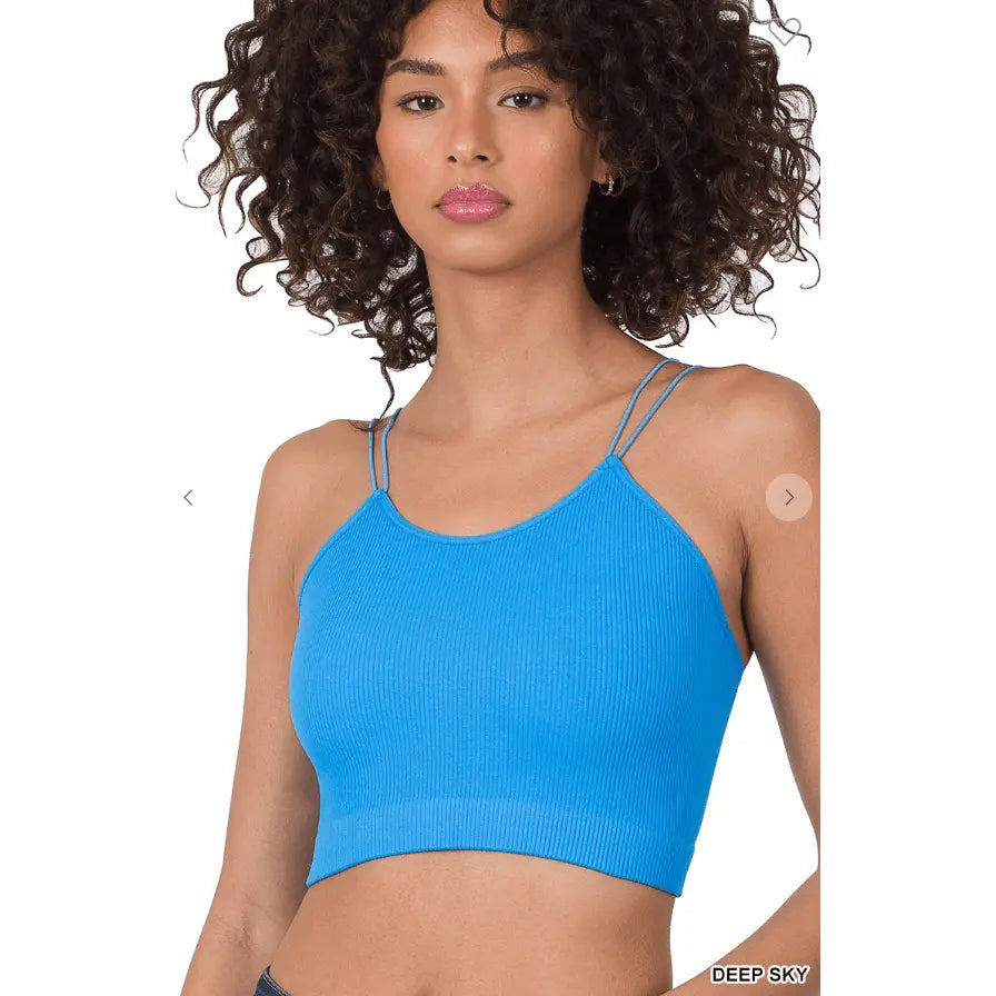 Ribbed seamless double strap brami Zenana