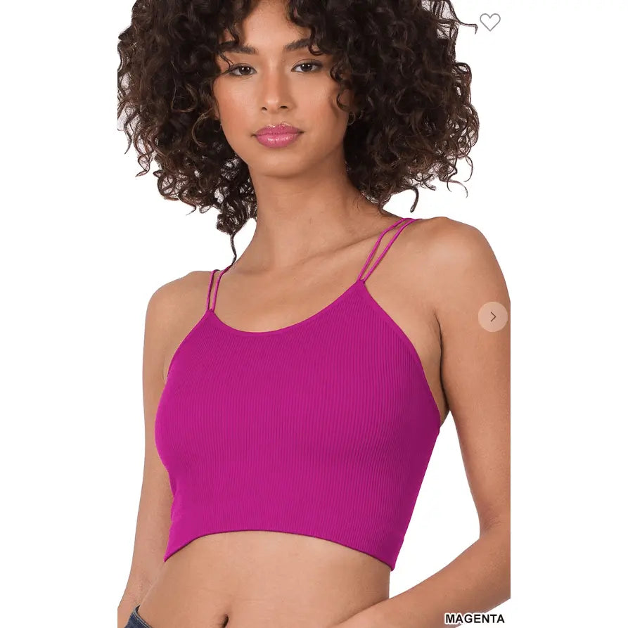 Ribbed seamless double strap brami Zenana