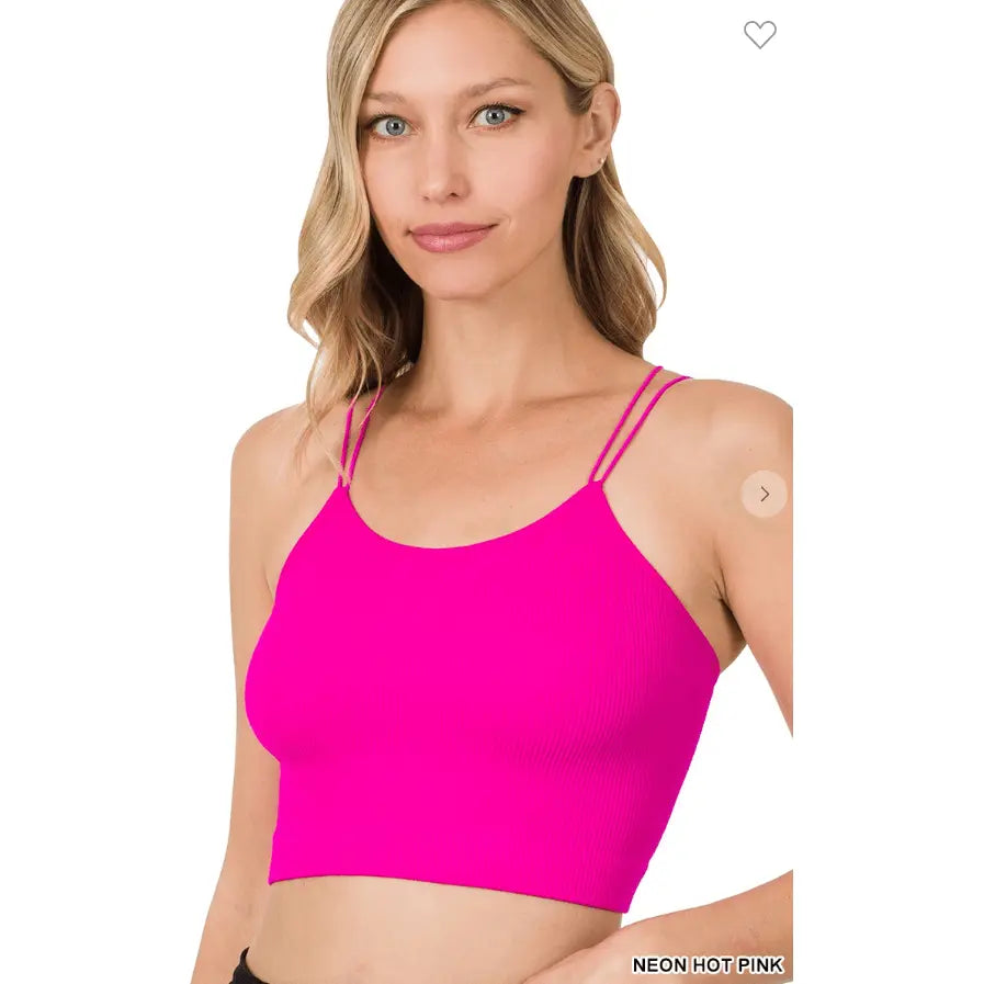 Ribbed seamless double strap brami Zenana