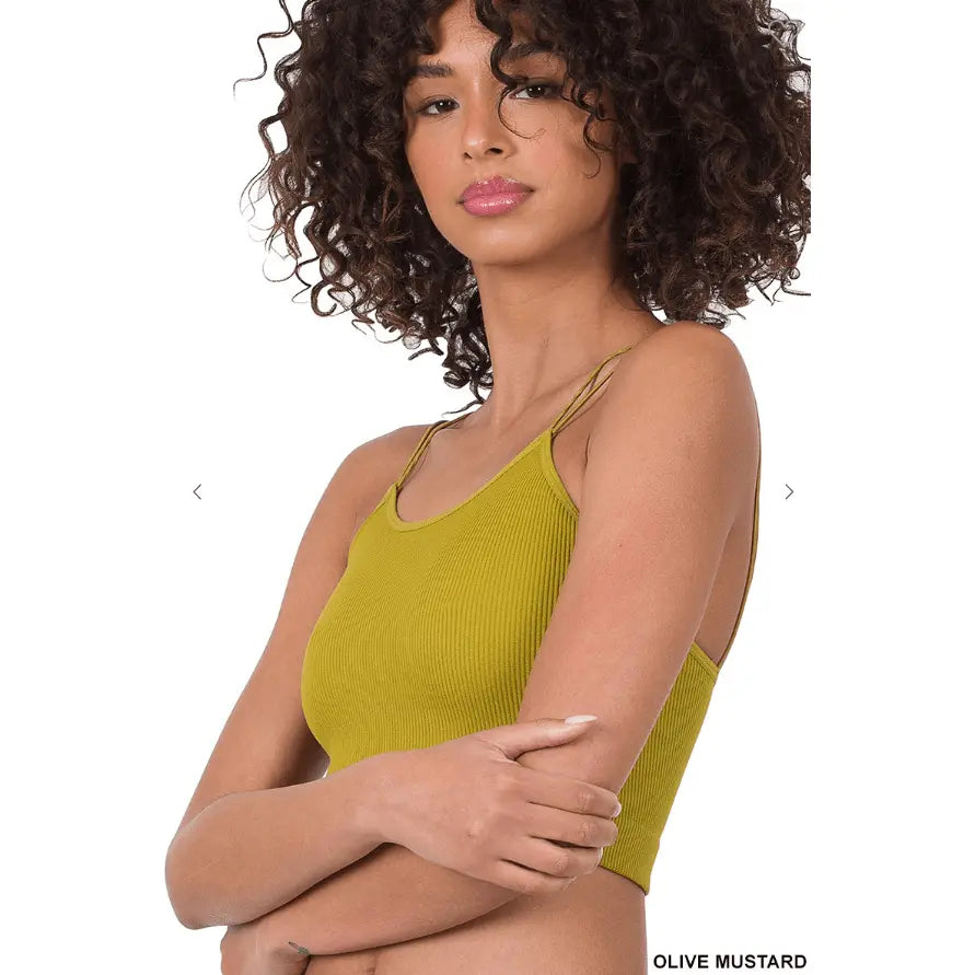 Ribbed seamless double strap brami Zenana