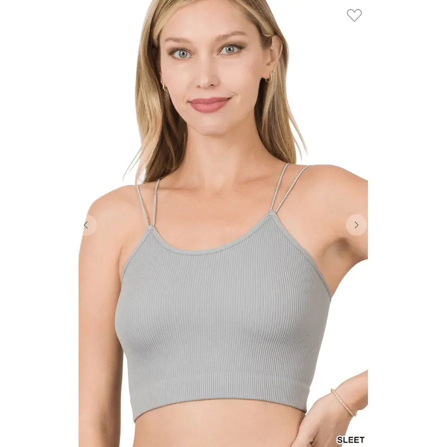 Ribbed seamless double strap brami Zenana