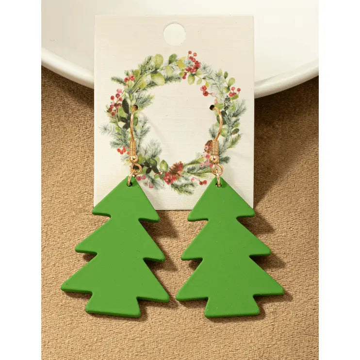Acrylic christmas tree earrings - LECCE