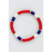 Americana Patriotic Red White Blue Bead Bracelet - LECCE