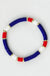 Americana Patriotic Red White Blue Bead Bracelet - LECCE