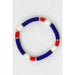 Americana Patriotic Red White Blue Bead Bracelet - LECCE