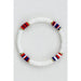 Americana Patriotic Red White Blue Bead Bracelet - LECCE