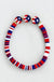 Americana Patriotic Red White Blue Bead Bracelet - LECCE