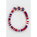 Americana Patriotic Red White Blue Bead Bracelet - LECCE