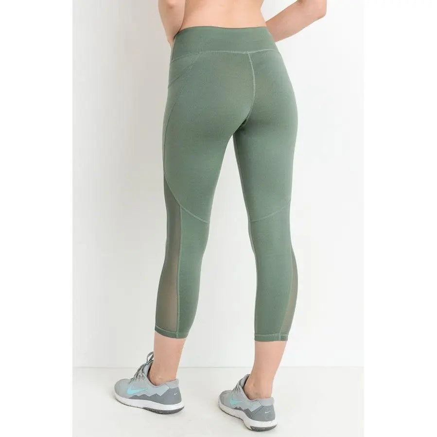 Mesh Overlay Pocket Capri Leggings