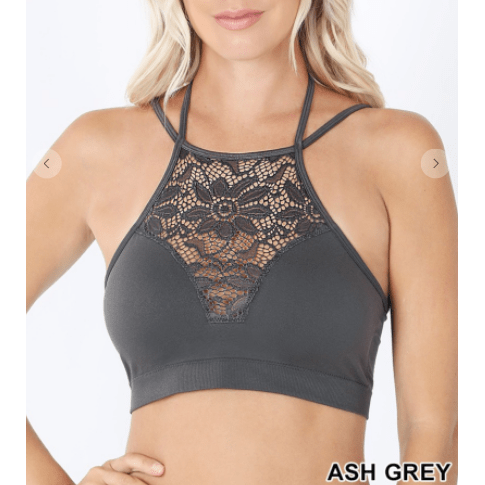 Lace cutout bralette with bra pads
