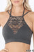 Lace cutout bralette with bra pads Zenana